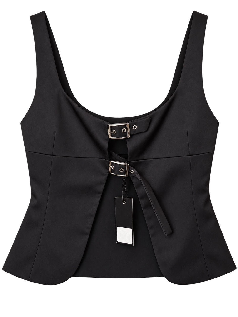 Women's Black Buckle-Front Camisole Top